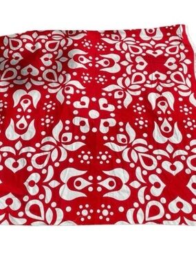 IKEA Red and White Scandinavian-Pattern Cotton Fabric